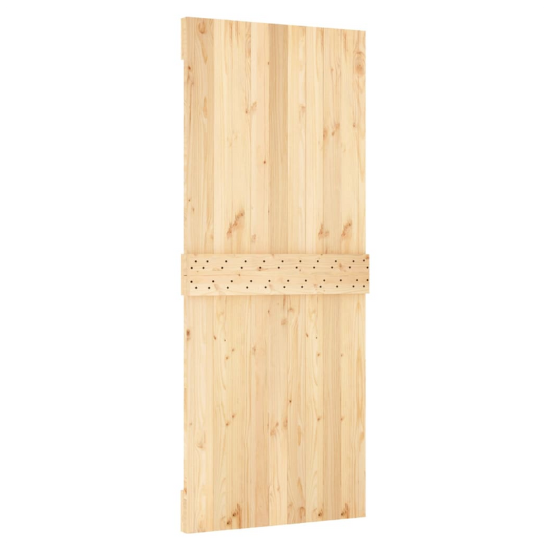 Sliding Door with Hardware Set 85x210 cm Solid Wood Pine