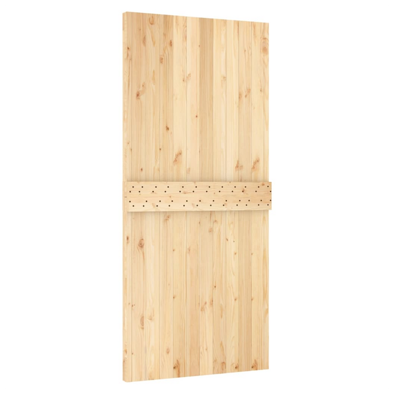 Sliding Door with Hardware Set 95x210 cm Solid Wood Pine