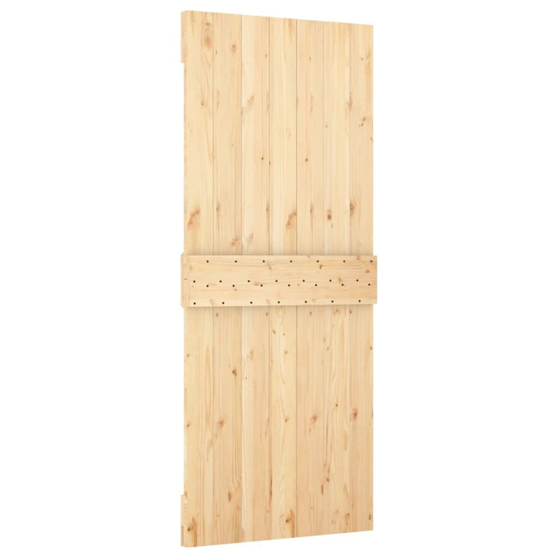 Sliding Door with Hardware Set 85x210 cm Solid Wood Pine