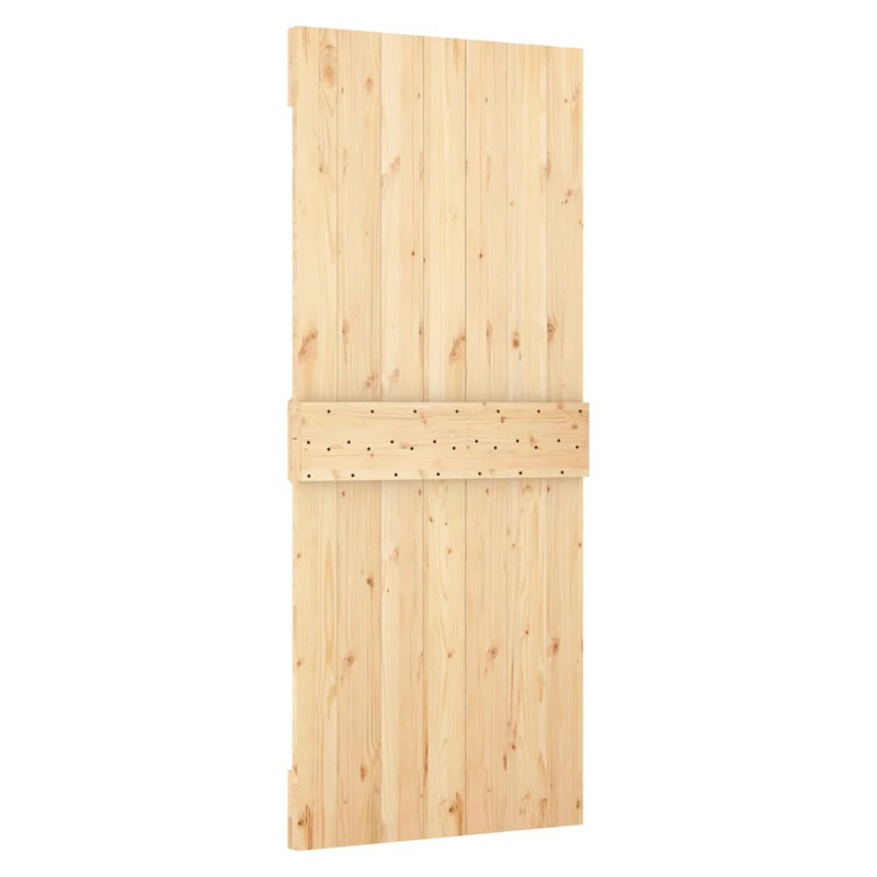 Sliding Door with Hardware Set 85x210 cm Solid Wood Pine