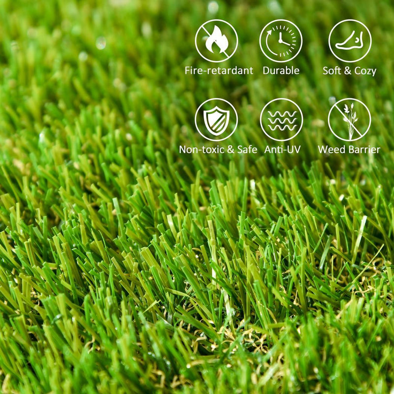 Outsunny 10 PCs 30 x 30cm Artificial Grass Turf Carpet with 25mm Pile Height