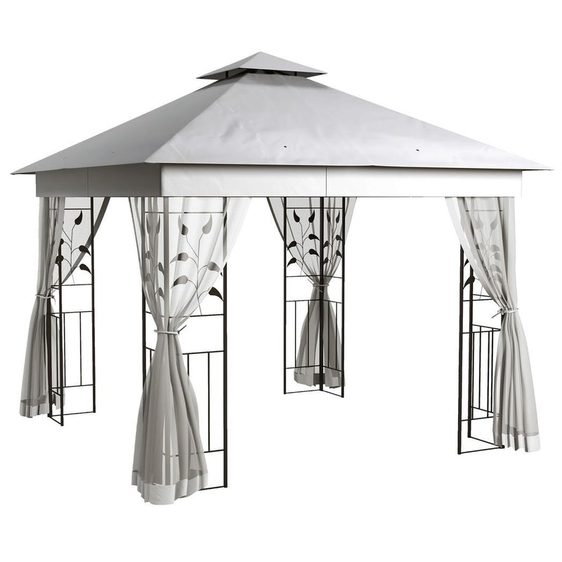 Outsunny 3 x 3(m)  Garden Gazebo Marquee Tent Canopy Shelter Pavilion Grey