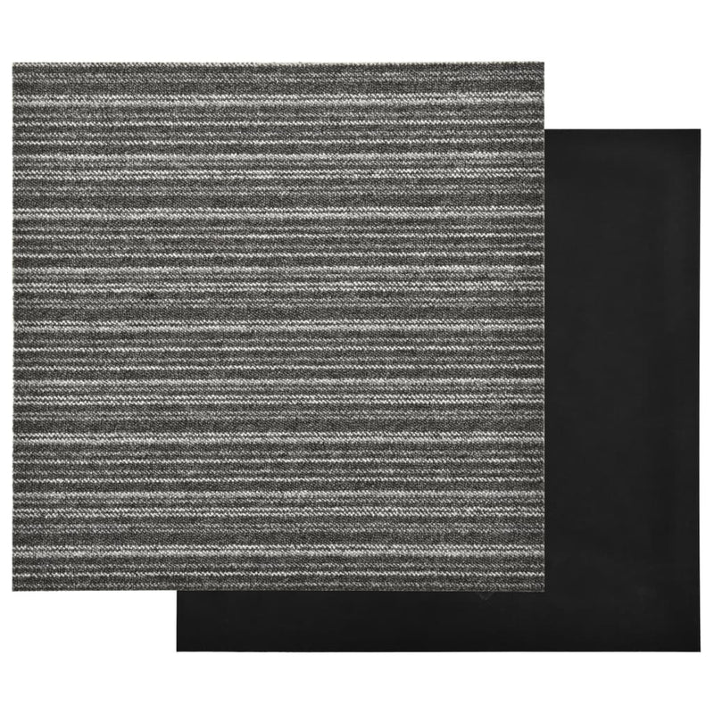 Carpet Floor Tiles 20 pcs 5 m 50x50 cm Striped Anthracite