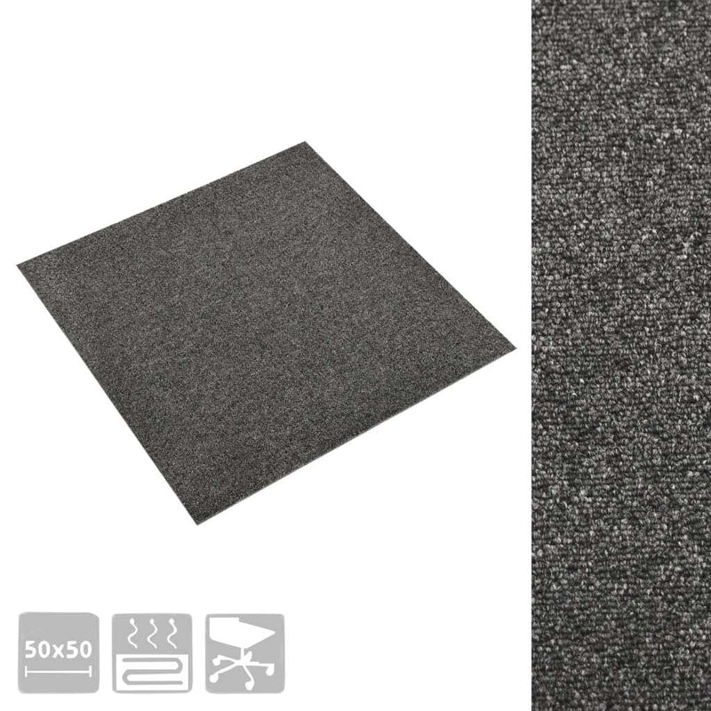 Carpet Floor Tiles 20 pcs 5 m 50x50 cm Anthracite