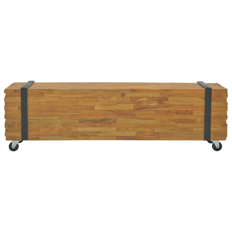 TV Stand 110x30x32.5 cm Solid Teak Wood